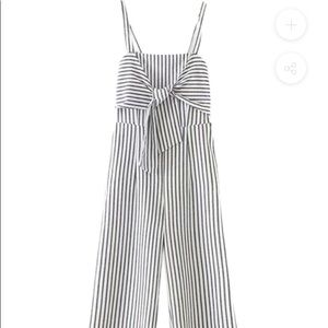 Womens striped front tied jumpsuit